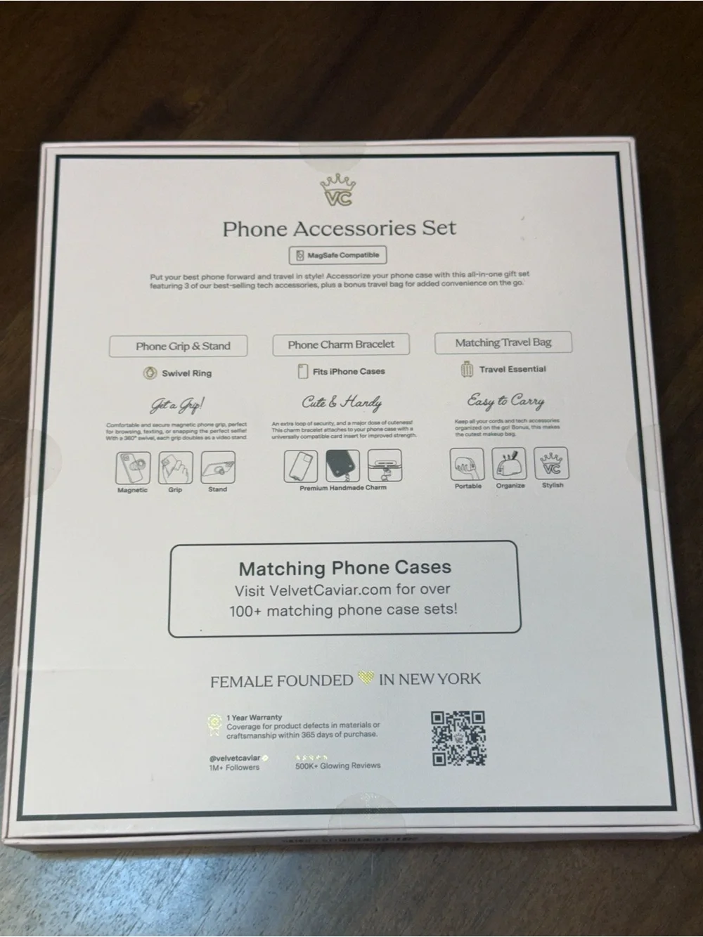 NWT Velvet Caviar Pink Leopard MagSafe Phone Accessories Set 3-Piece-0222